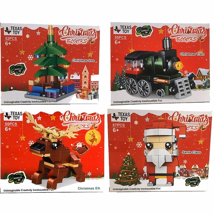 Christmas Building Brick Kits - 4 Styles 52-67 Pieces