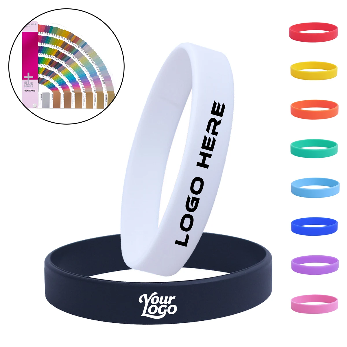 Custom Silicone Bands with Logo and Pantone Colors 1