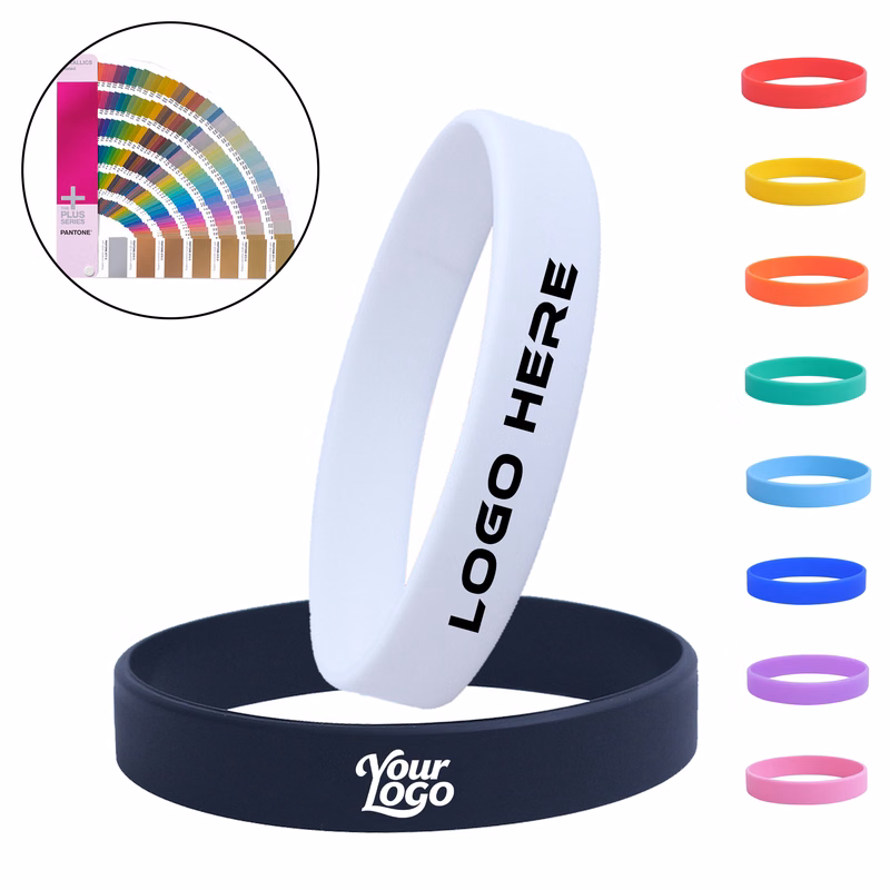 Custom Silicone Bands with Logo and Pantone Colors