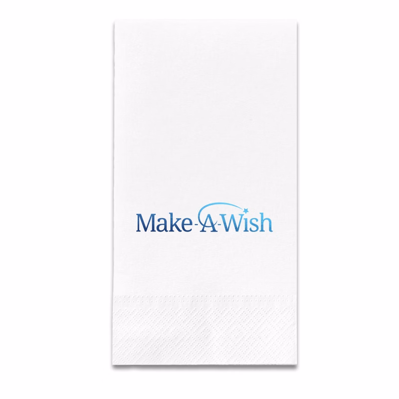 Foil Stamped 3-Ply White Hand Towel