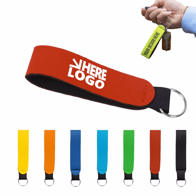 MOQ 20 Neoprene Strap Keychain Wristband