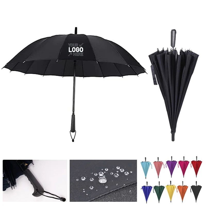 16 bone Automatic Straight Handle Umbrella 1