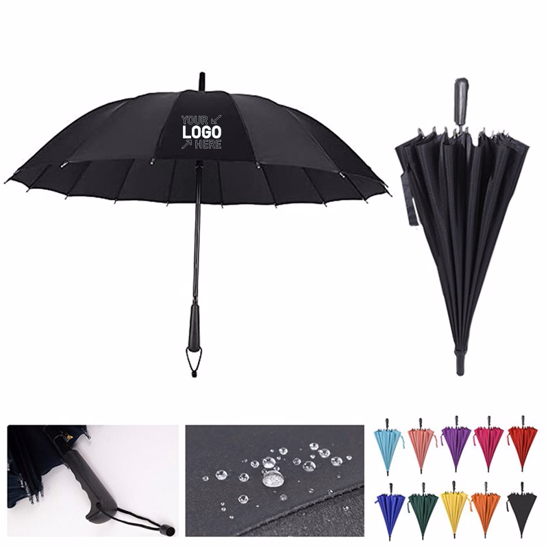 16 bone Automatic Straight Handle Umbrella