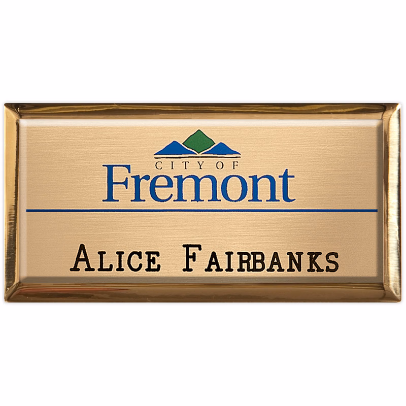 New York Executive Metal Name Badge (Standard Size 1-1/2" x 3")