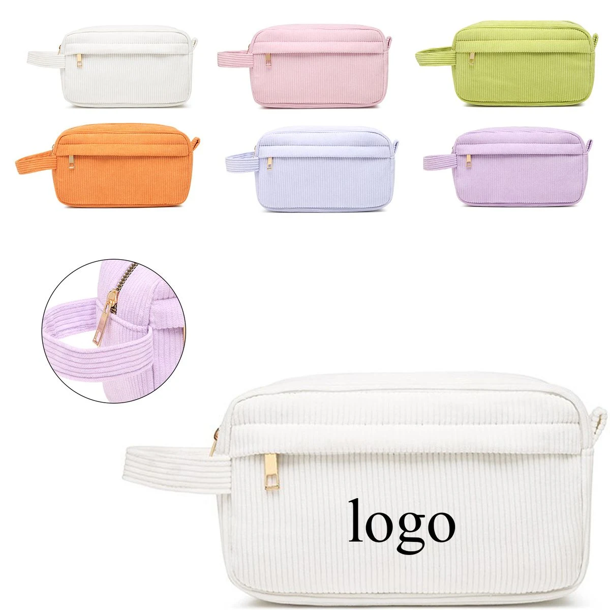 Corduroy Travel Toiletry Organizer Bag 1