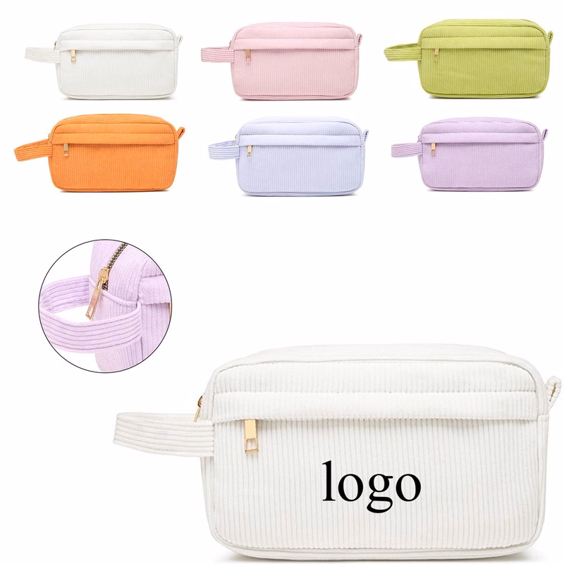 Corduroy Travel Toiletry Organizer Bag