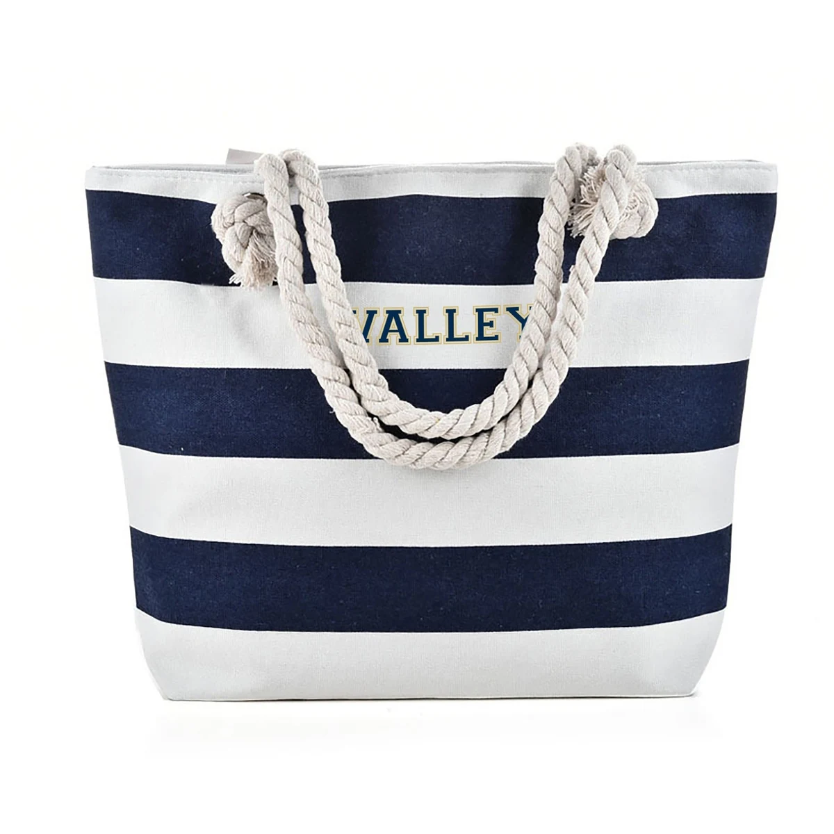 Large Zippered Canvas Beach Bag, custom tote bag with logo imprint 1