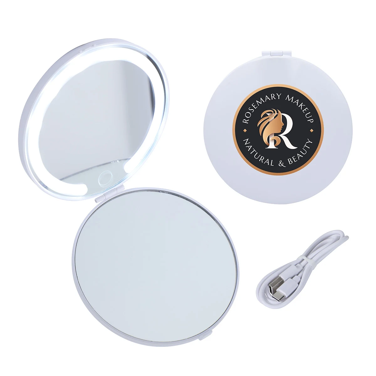 Allure Rechargeable Dual Pocket Mirrors with 2 Light Modes 1