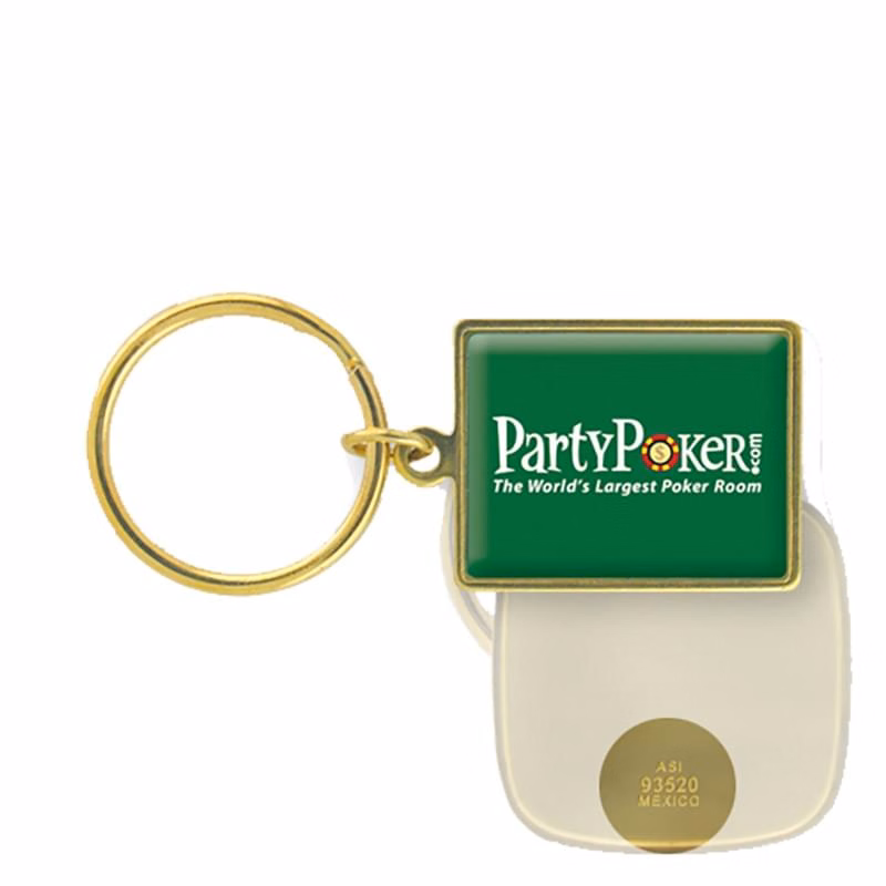 Keychain - Rectangle Solid Brass Domed (1 1/8"x1 1/2")