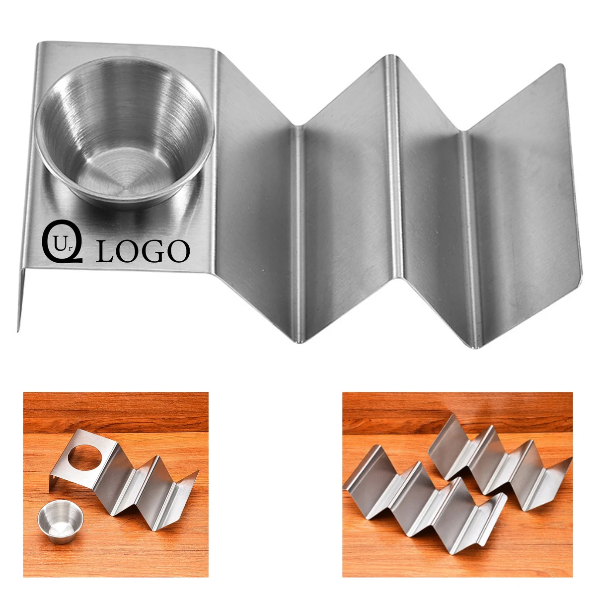 Stainless Steel Taco Stand, custom kitchen gadget with logo imprint 1