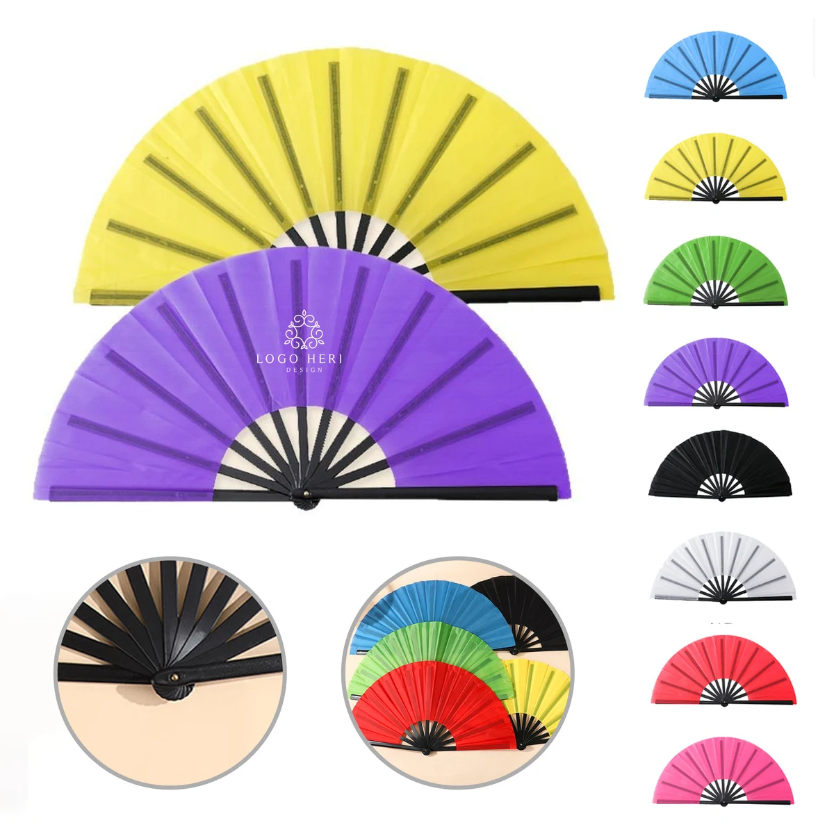 Custom Double Sided Oversized Collapsible Festival Fan 1