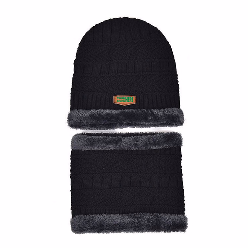 MOQ50 Personalized Winter Knit Beanie Warm Fleece Lined Hat