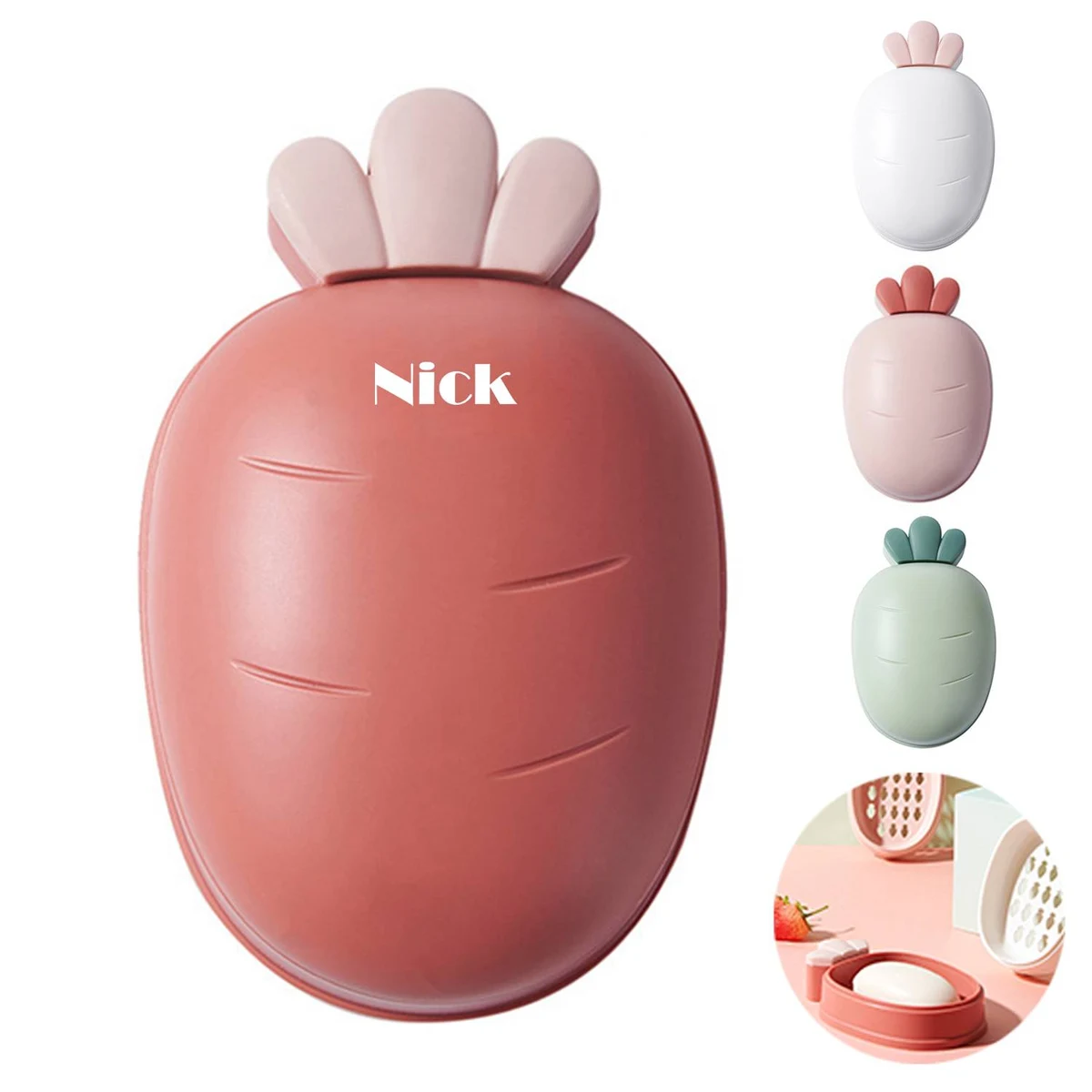 Soap Box with Lid Creative Carrot Drainer 1