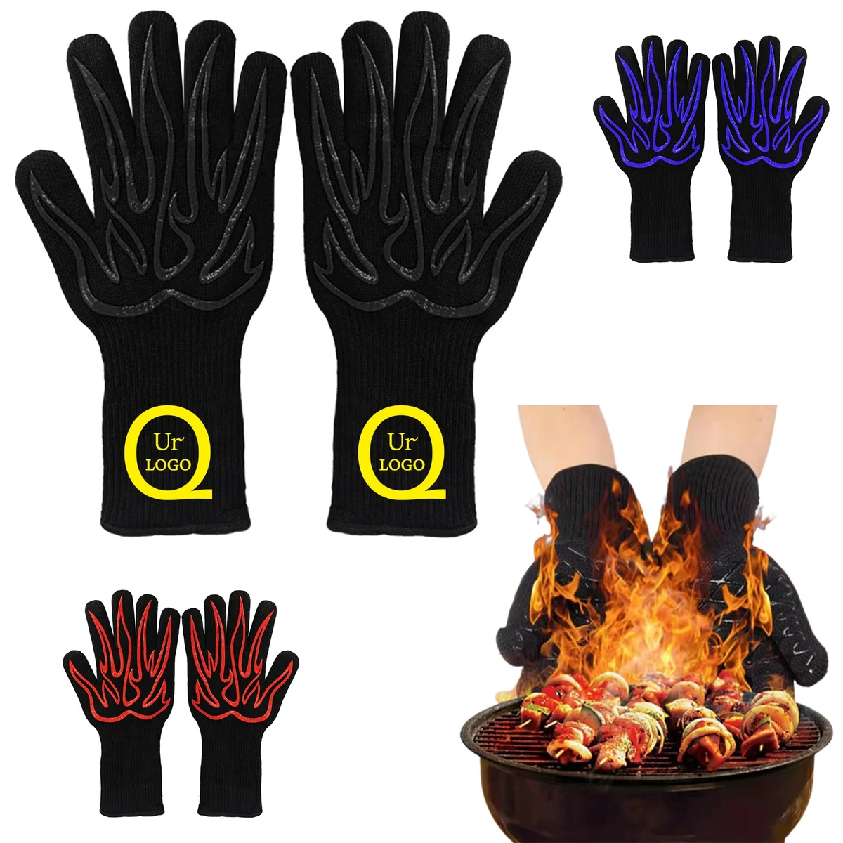Thickened Silicone Grill Gloves 1