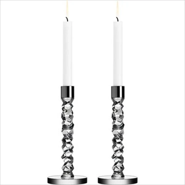 CARAT CANDLESTICK SILVER MEDIUM 2-PACK 1