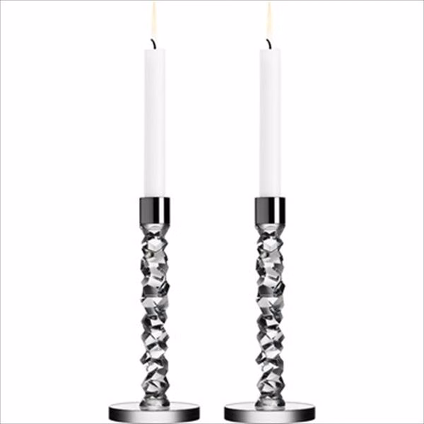 CARAT CANDLESTICK SILVER MEDIUM 2-PACK
