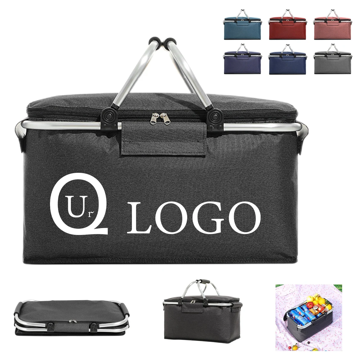 Collapsible Picnic Basket Cooler Bag 1