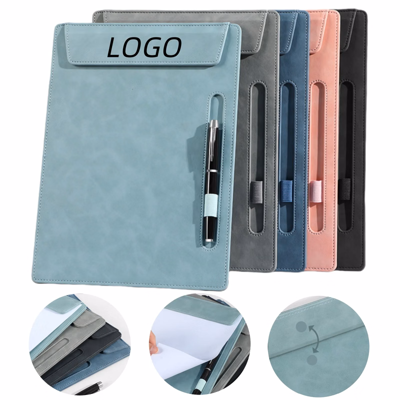 A4 Leather Magnetic Folder Board Writing Pad With Pen Slot