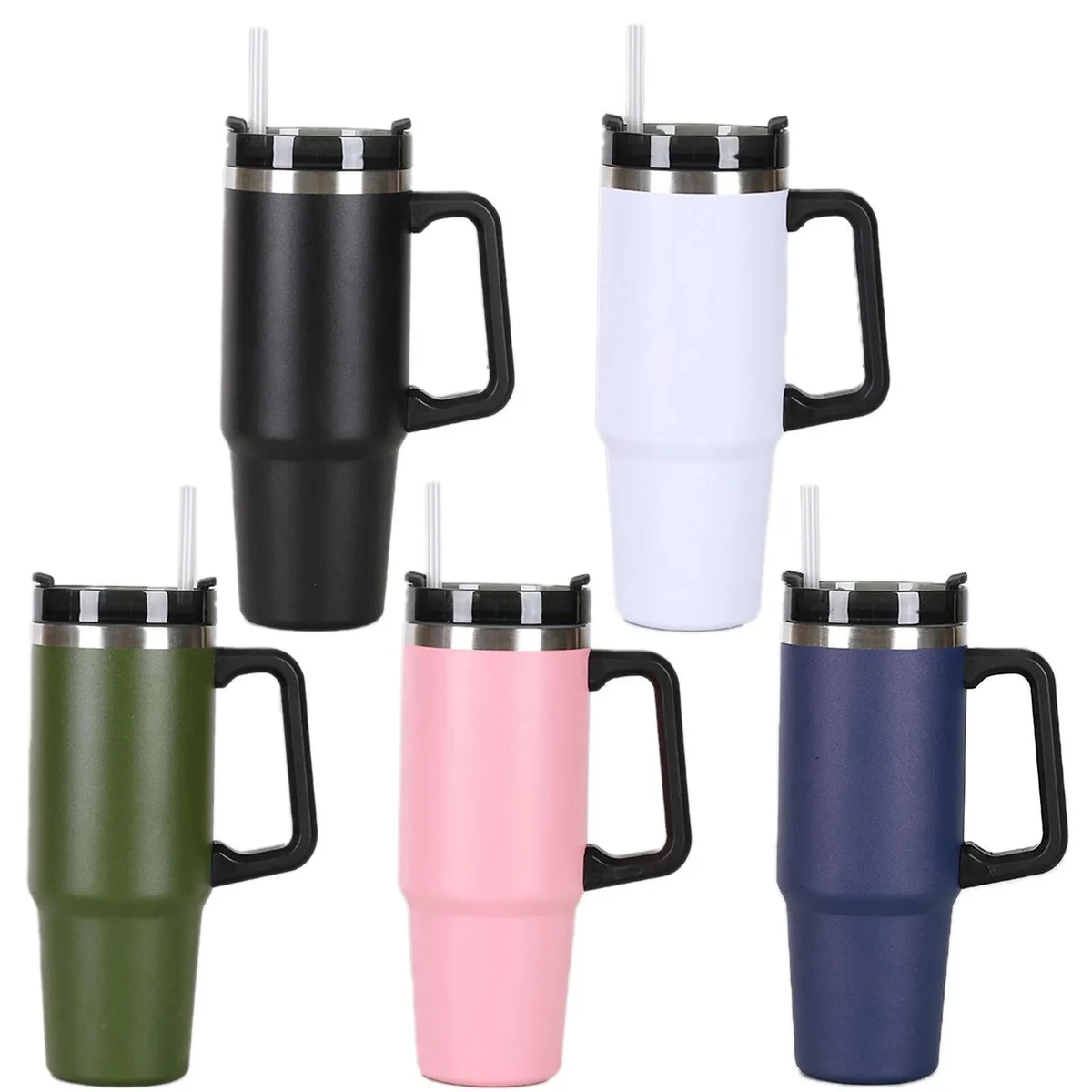 30oz.Tumbler With Handle Straw Lid 1