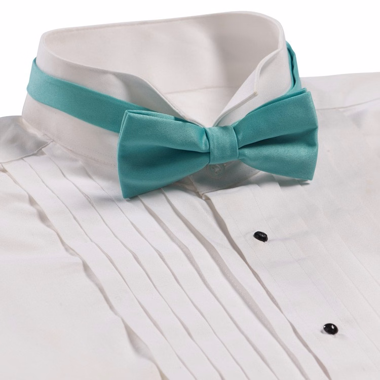 Teal Banded Bow Tie