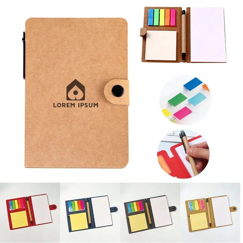 Kraft Paper Sticky Note Pad With Pen 1