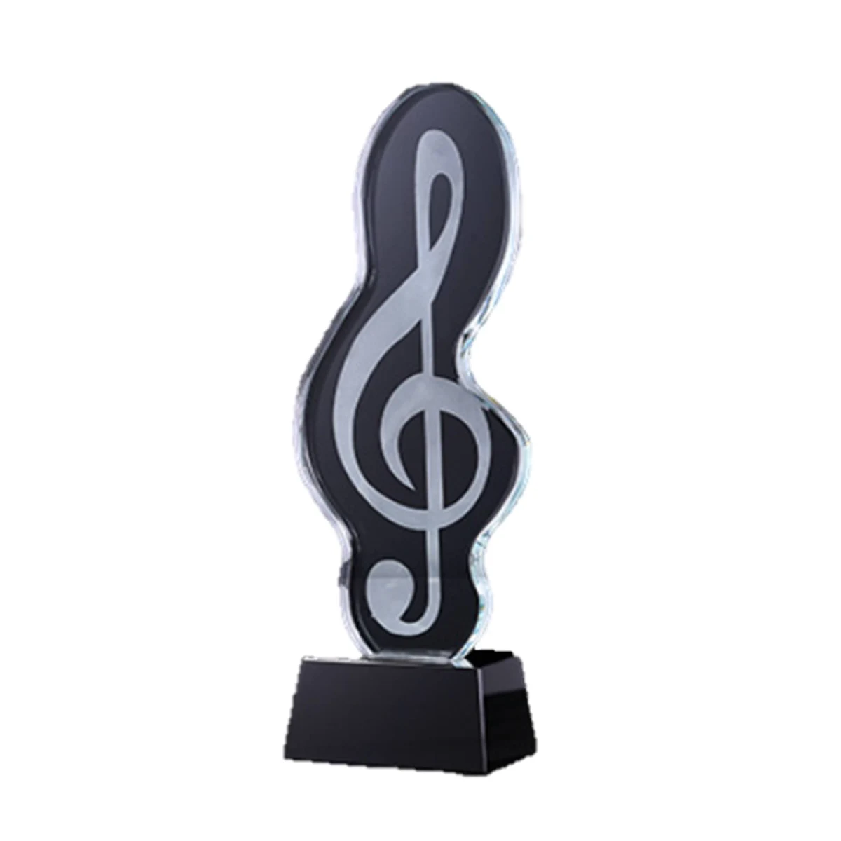 Music Notes Shape Crystal Trophy With Base 1