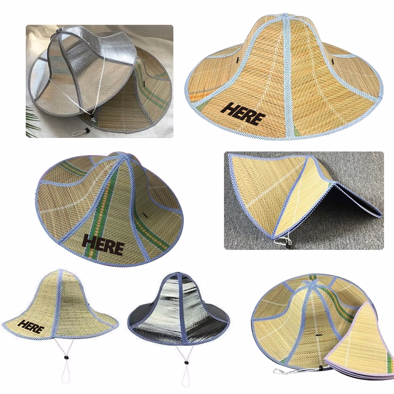 MOQ100 Foldable Straw Hat Made From Wheat Stalks