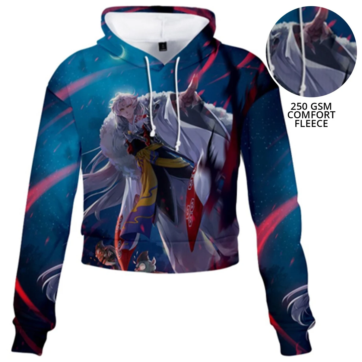 Women's 250 GSM Comfort Fleece Sublimation Midriff Hoodie 1
