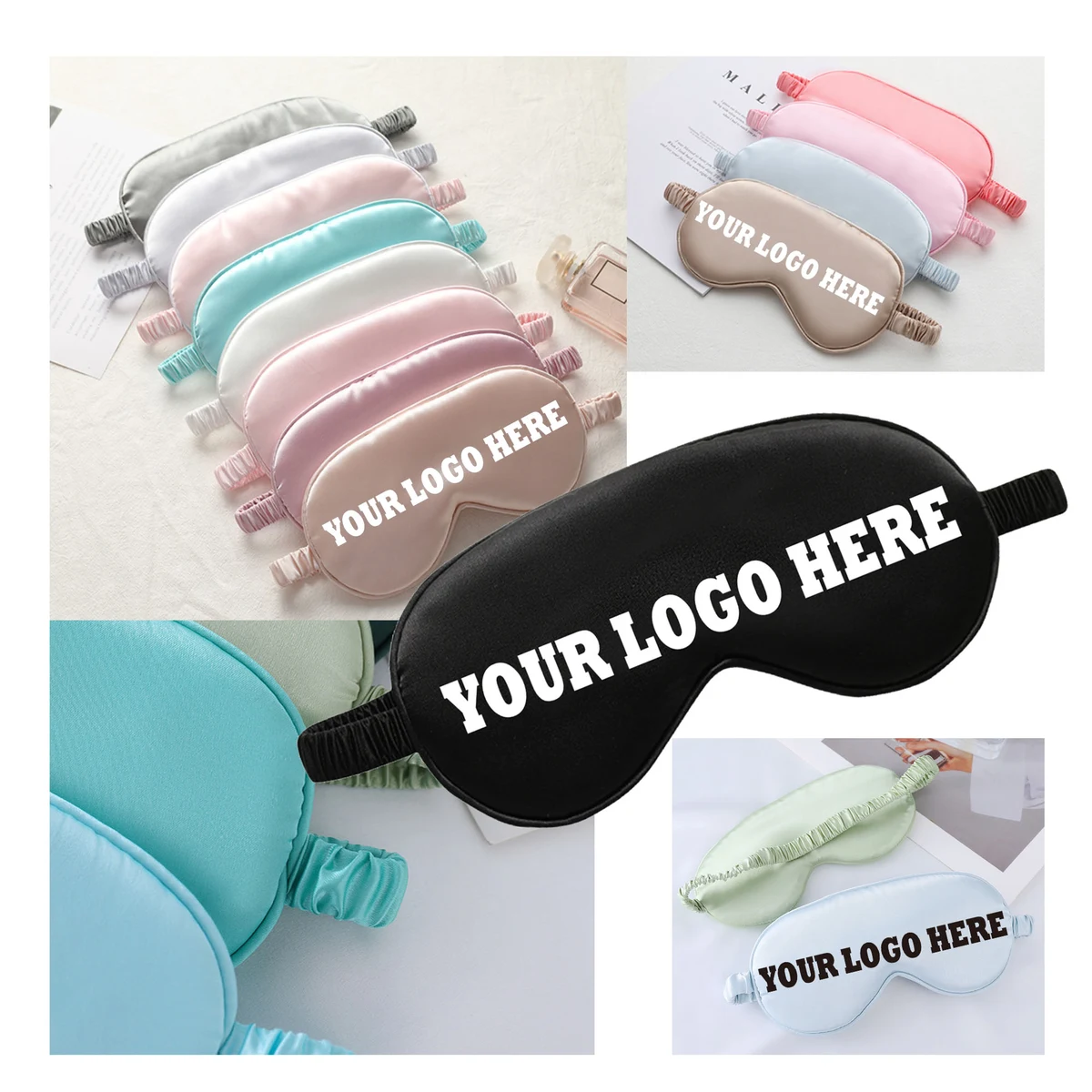 MOQ200 Solid-Color Soft Synthetic Silk Eye Mask 1
