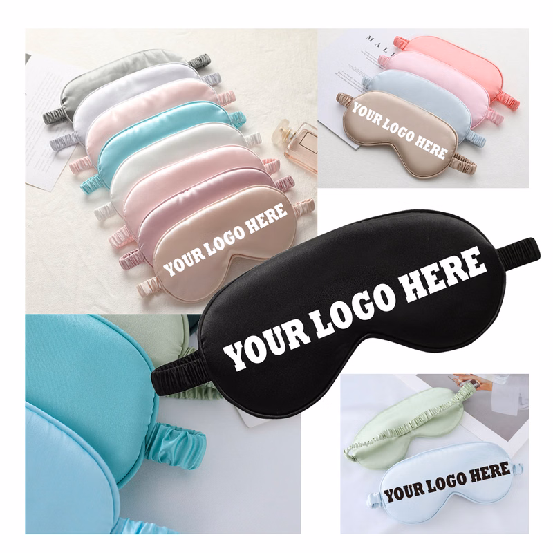 MOQ200 Solid-Color Soft Synthetic Silk Eye Mask