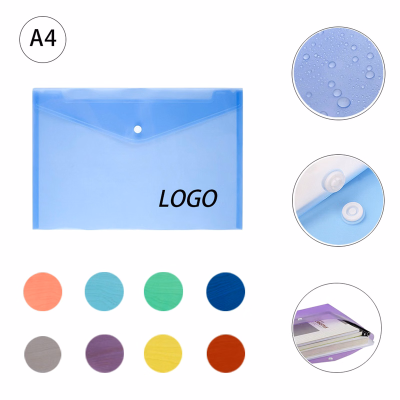 Transparent Grid File Pocket w/Snap Button