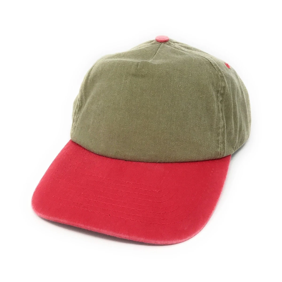 Washed Cotton 5 Panel Cap - High, Medium, Or Low Crown 1