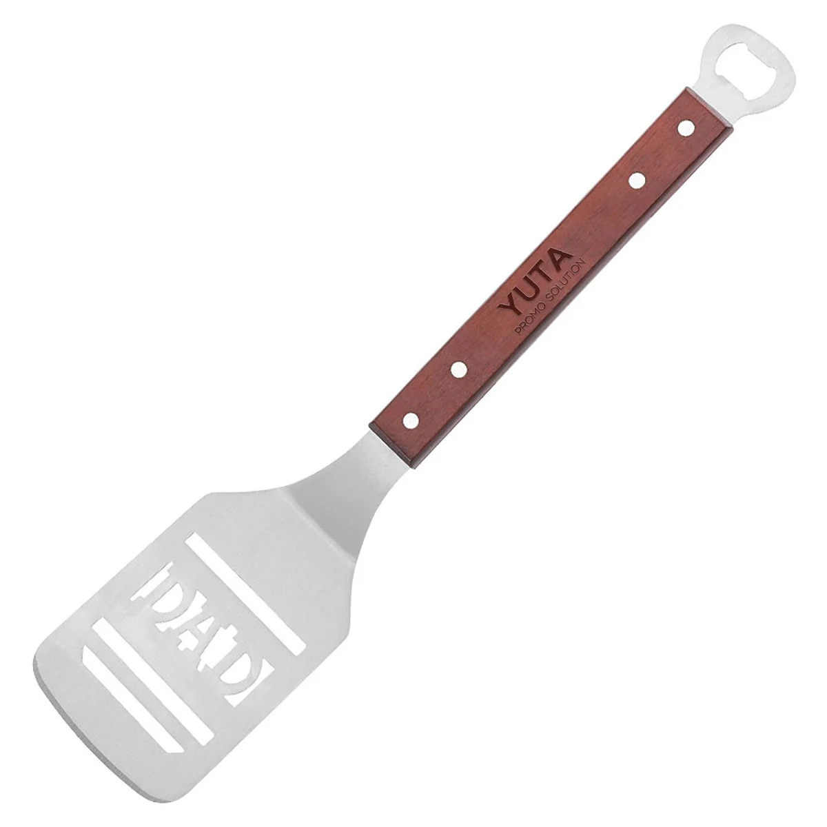Wooden Handle Stainless Steel Spatula W/ Bottle Opener 1