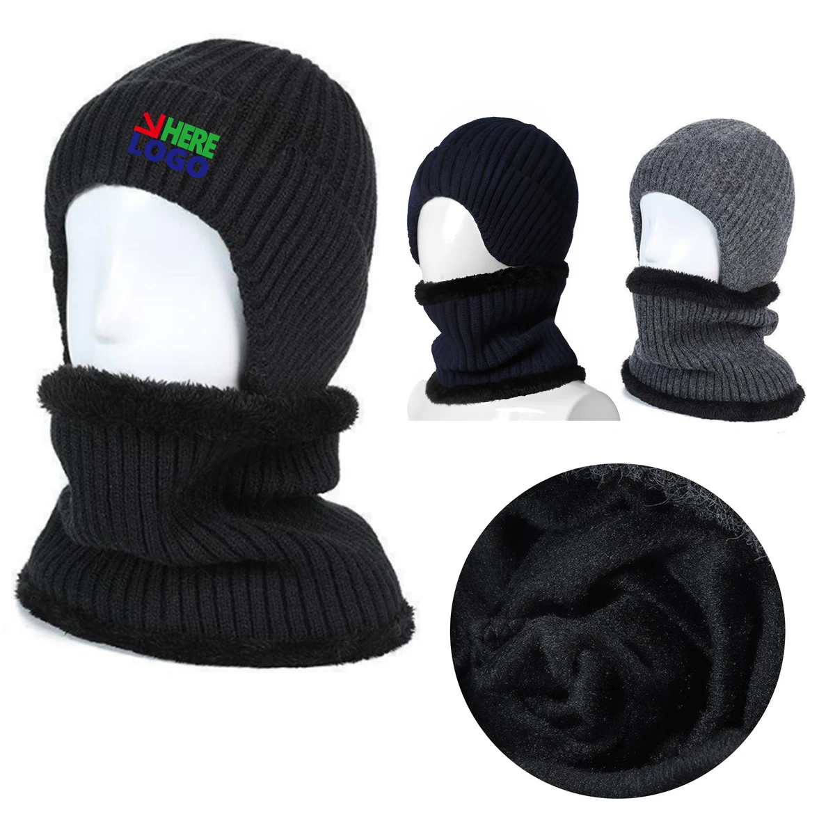 Versatile Winter Knitted Hat And Scarf Set 1