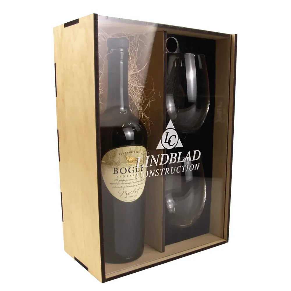 Maple Wine Glass and Bottle Gift Set 1