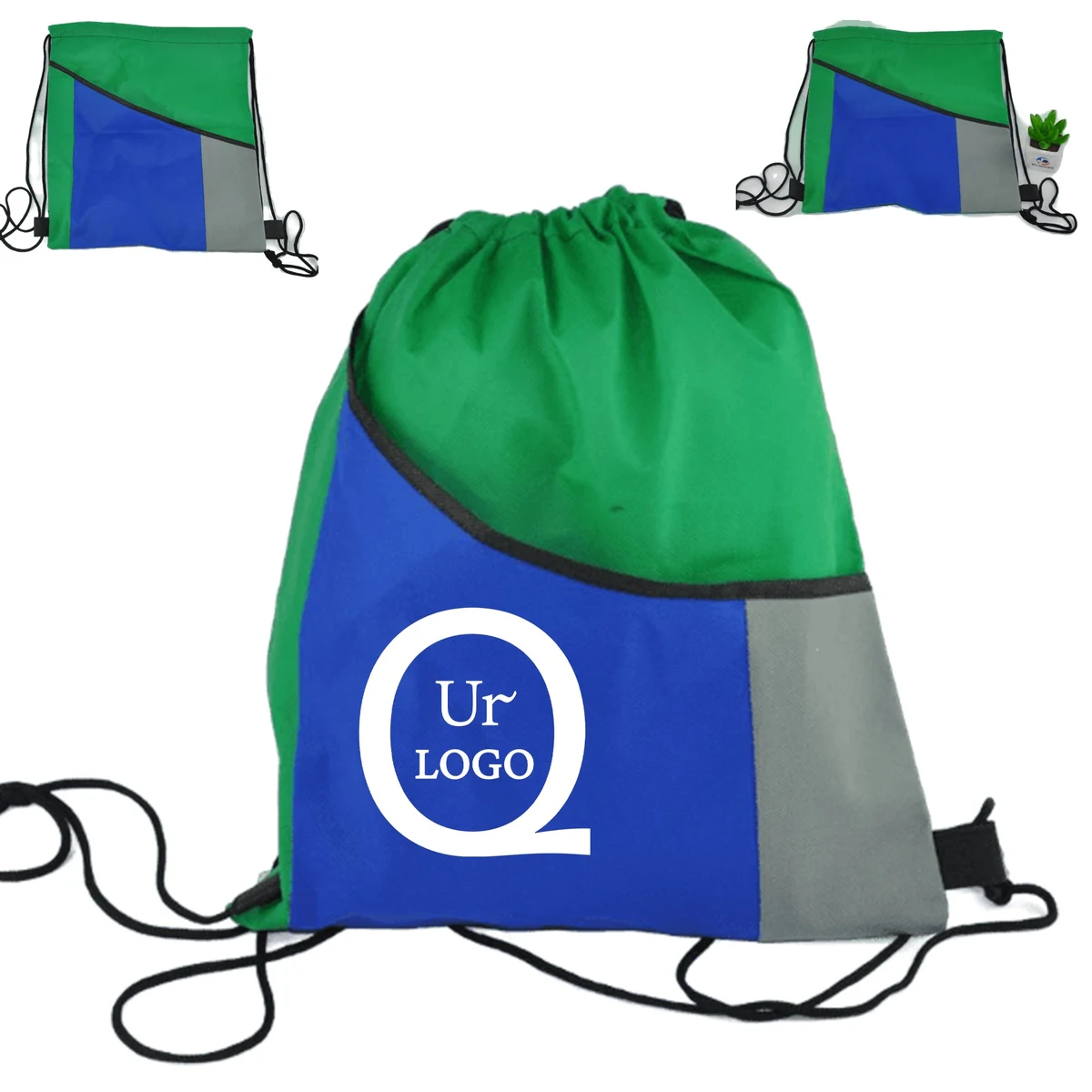 13.39X17.72 Inch Terylene Drawstring Backpack 1