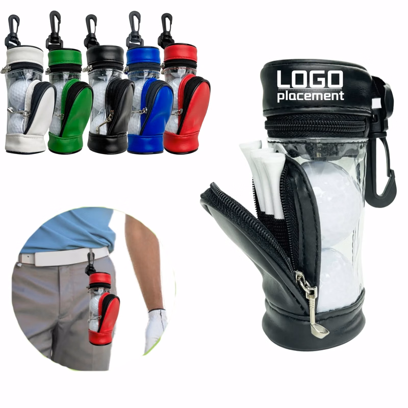 Golf Ball Pouch, PU Accessory Bag, Portable Ball Holder