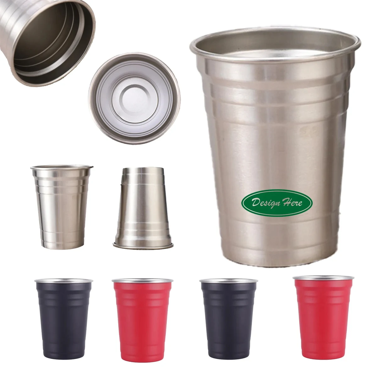 18 3/5 oz Single Tier Stainless Steel Pleated Beer Mug 1