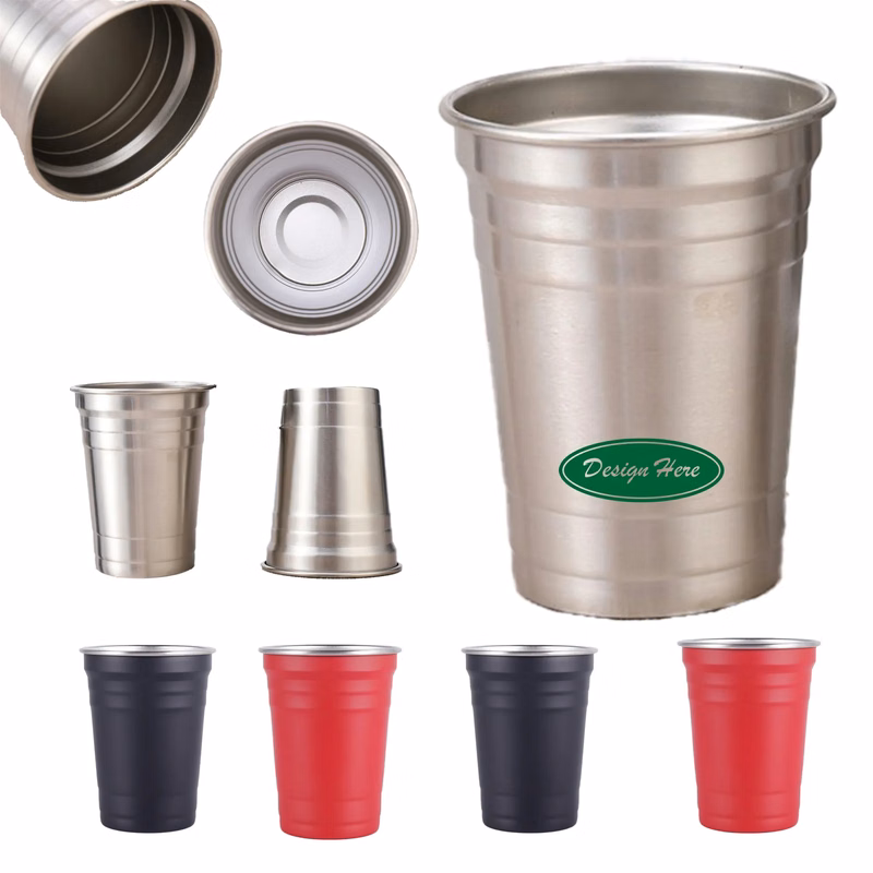 18 3/5 oz Single Tier Stainless Steel Pleated Beer Mug
