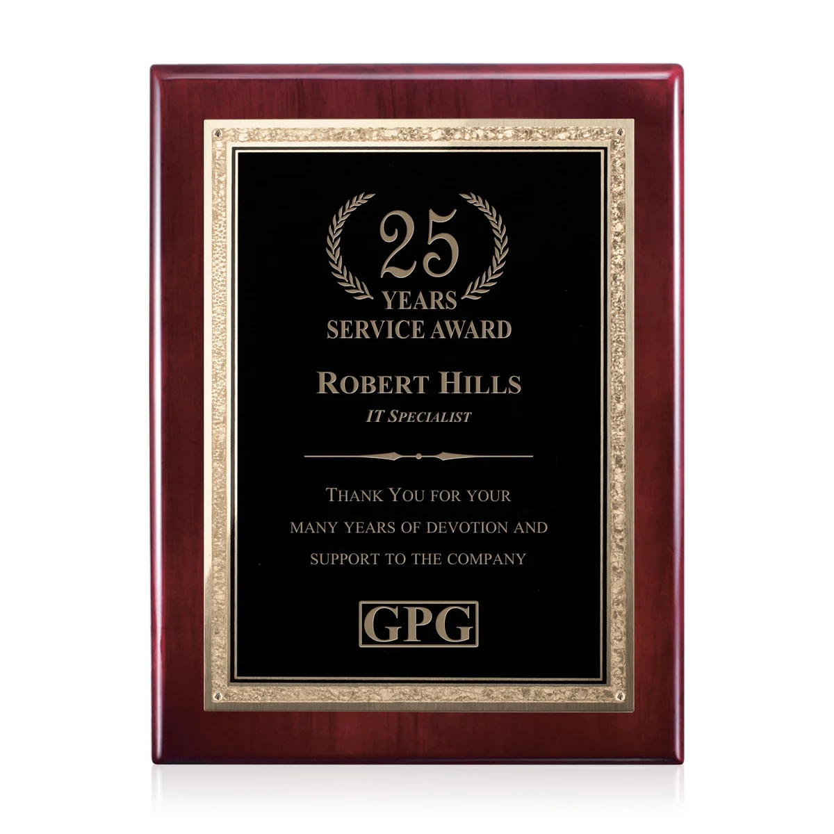 Gemstone Rosewood Plaque - Rosewood/Black Elegance 1