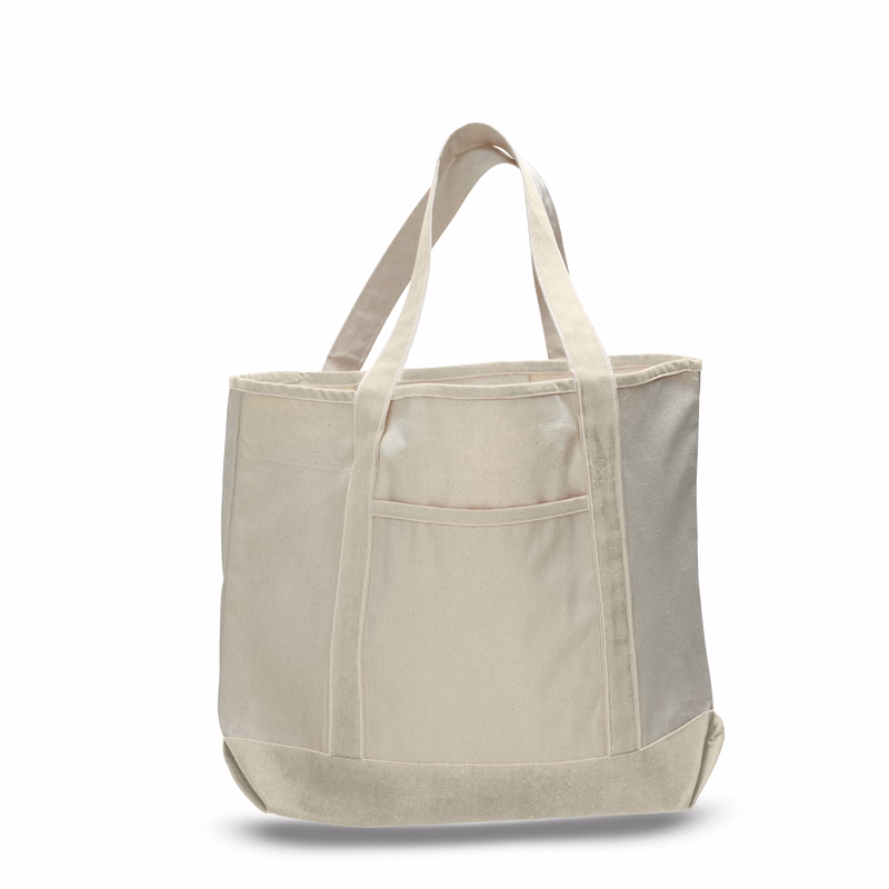 Large Heavy 12 oz. Cotton Canvas Deluxe Tote Bag - Natural