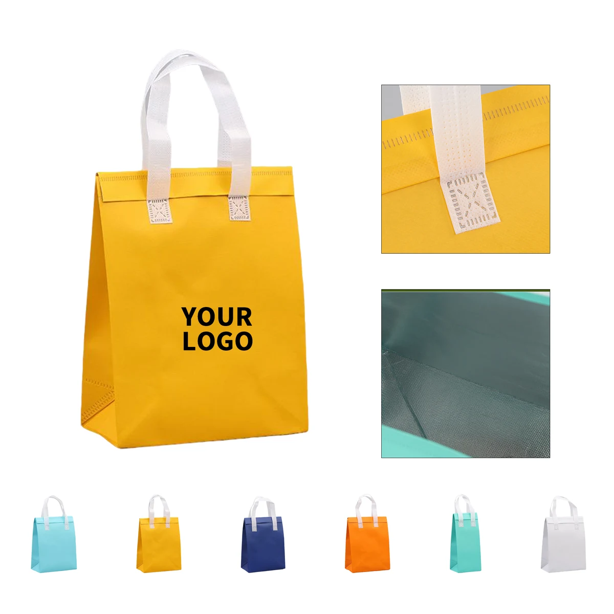 Insulated Non Woven Lunch Tote 9.4" x 5.9" x 10.2" With Zipper 1