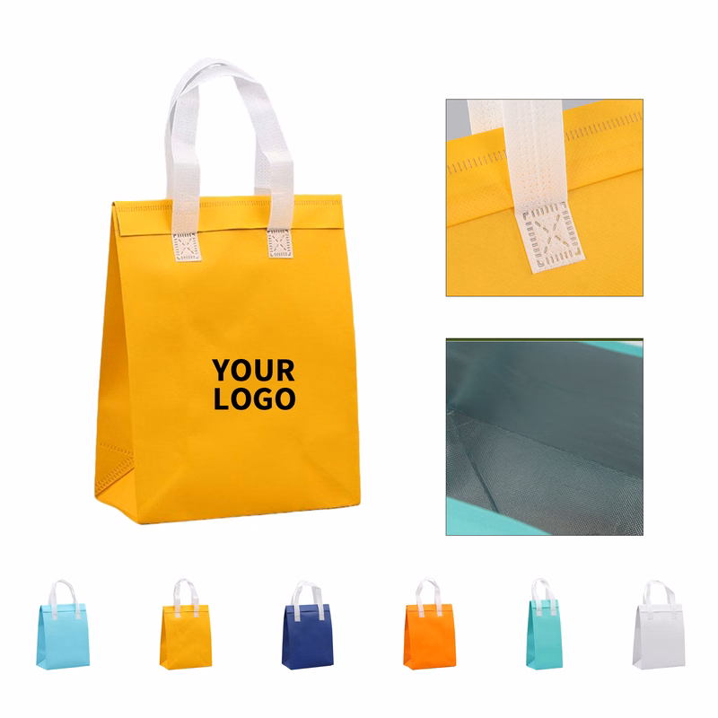 Insulated Non Woven Lunch Tote 9.4" x 5.9" x 10.2" With Zipper