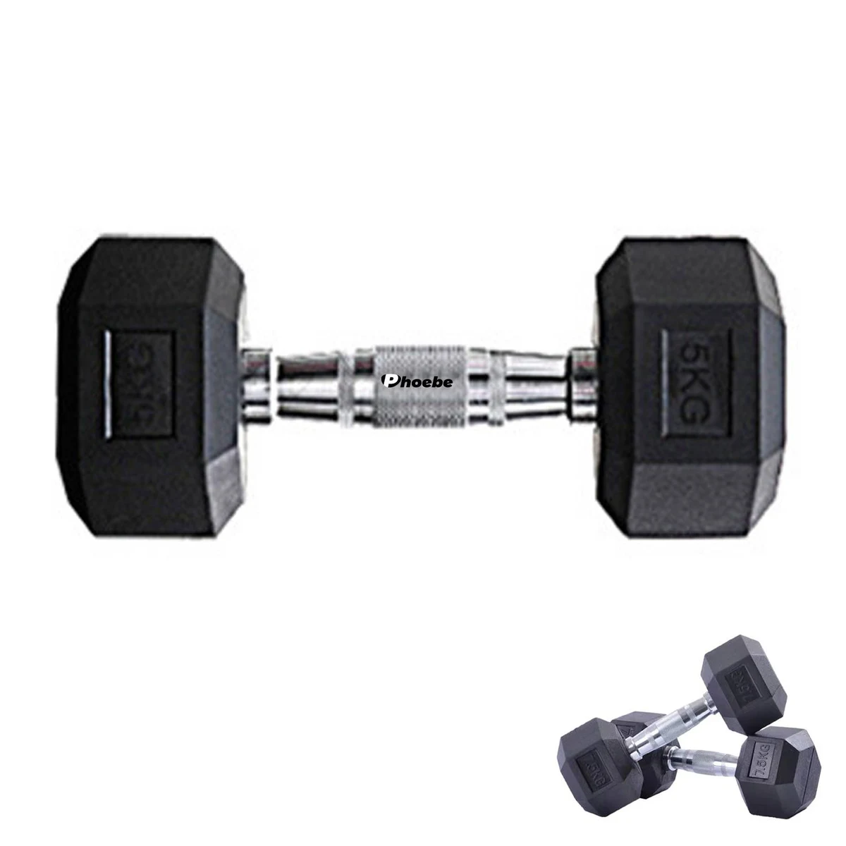 Rubber Encased Hex Dumbbell 1