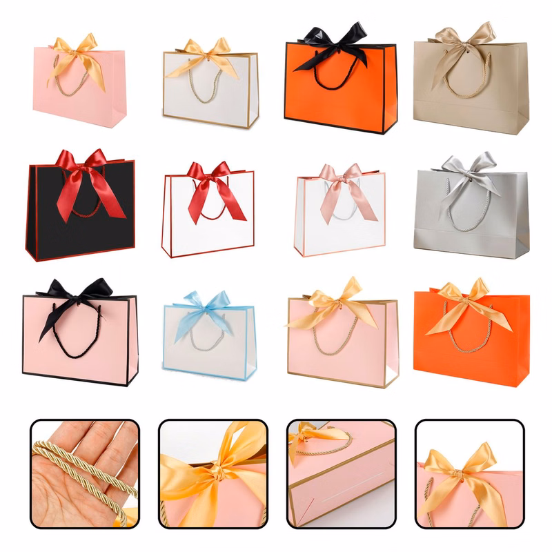 Ribbon Handle Boutique Shopping Bag