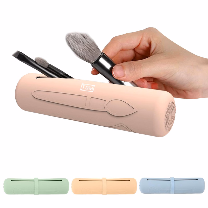 Portable Lipstick Eyeliner Brush Silicone Storage Bag