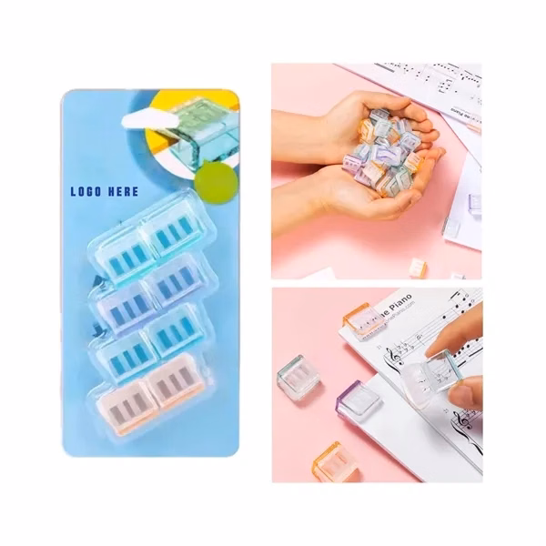 Custom Colorful Transparent Push Clip Holder — Vibrant Document Paper Organizer Desktop