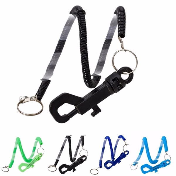 Custom 20 Inch Spring Coil Bungee Keychain — Casino Chip Securing Promotional Cord
