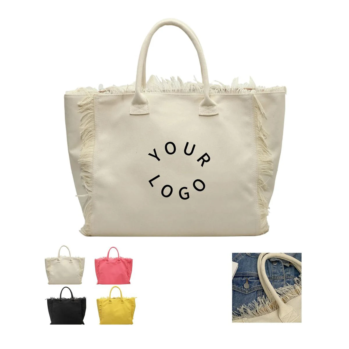 20 Inch Tote with Stylish Fringe Accent 1