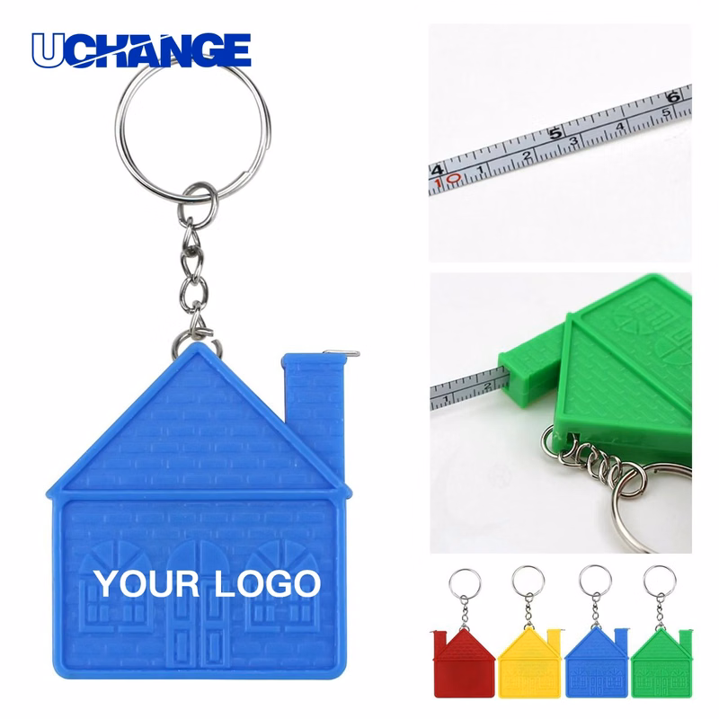 House Shape Keychain Ruler Tool with Tape Measure